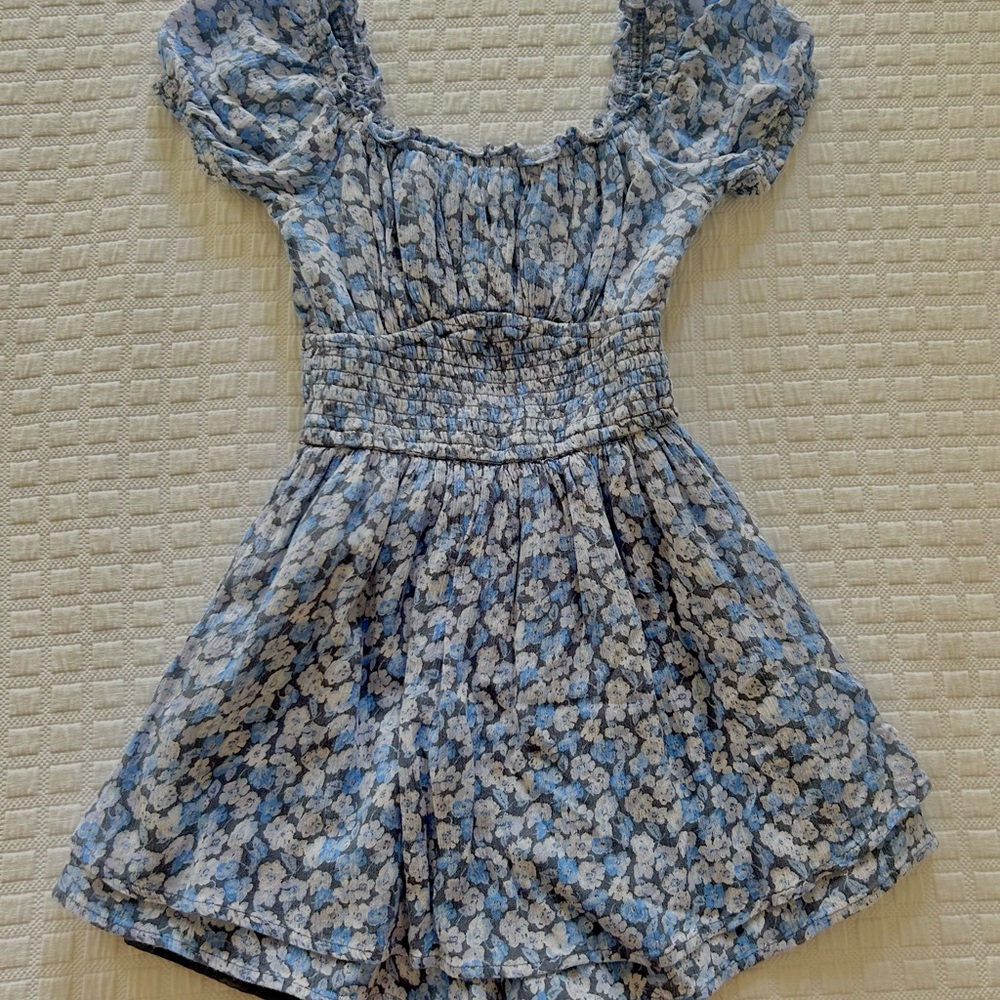 Hollister Light Blue Floral Mini Dress
